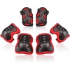 image:imageKidsYouth Knee Pad Elbow Pads Guards Protective Gear Set for Roller Skates Cycling BMX Bike Skateboard Inline Skatings Scooter Riding SportsBlack  Red