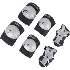 image:imageBOSONER KidsYouth Knee Pads Elbow Pads Wrist Guards Set for 315 Years Child Protective Gear Set for Roller Skates Cycling BMX Bike Skateboard Inline Skating Scooter Riding SportsSilver Black